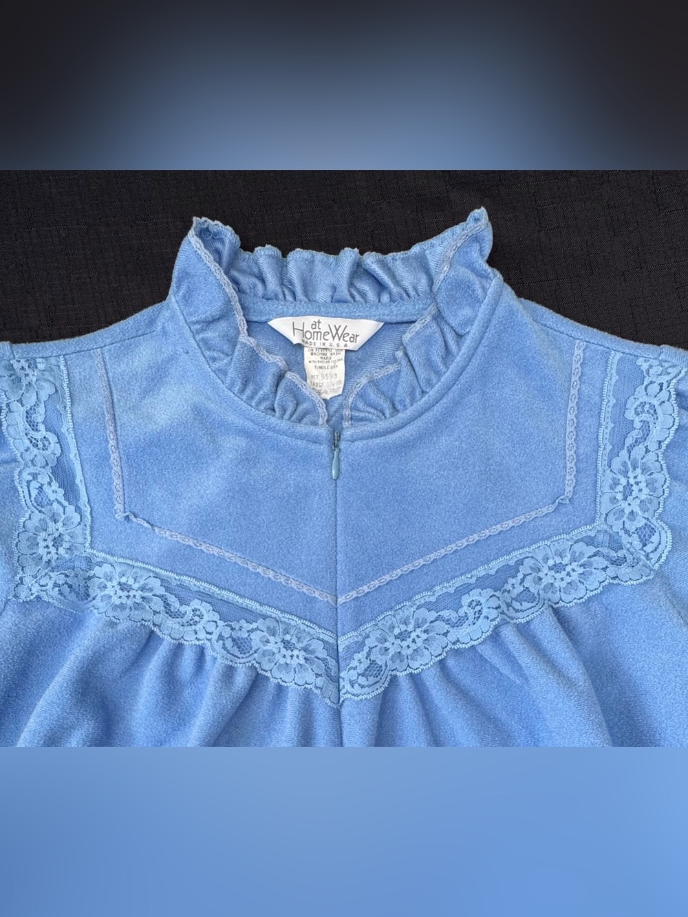 Vintage At Home Wear Sears Baby Blue Vintage House Coat House Dress XXL ((16-18) - Picture 3 of 16
